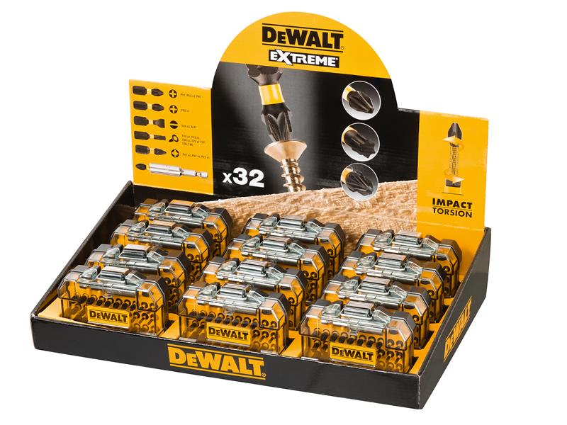 DeWALT Power Tools Display of 12 Flex Torque Impact Bit Sets, 32 Piece DEWDT70523IM