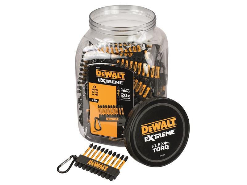 DeWALT Power Tools DT7276QZ Pozi Bit Keyring 10 Piece (Jar of 50) DEWDT7276QZ