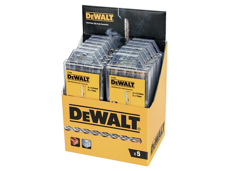 DeWALT Power Tools DT9398 SDS Plus Drill Bit Set, 5 Piece Display of 12 DEWDT9398MQZ