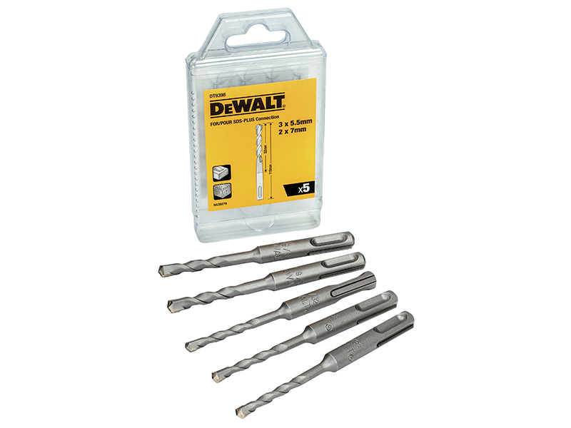 DeWALT Power Tools DT9398 SDS Plus Drill Bit Set, 5 Piece DEWDT9398QZ