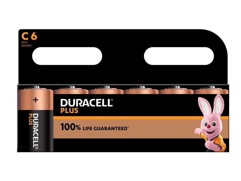 Duracell C Cell Plus Power +100% Batteries (Pack 6) DURC100PP6
