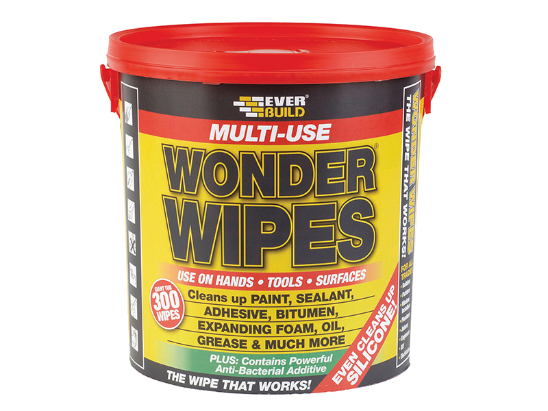 Everbuild Giant Wonder Wipes (Tub 300) (Hands - Tools- Surfaces)