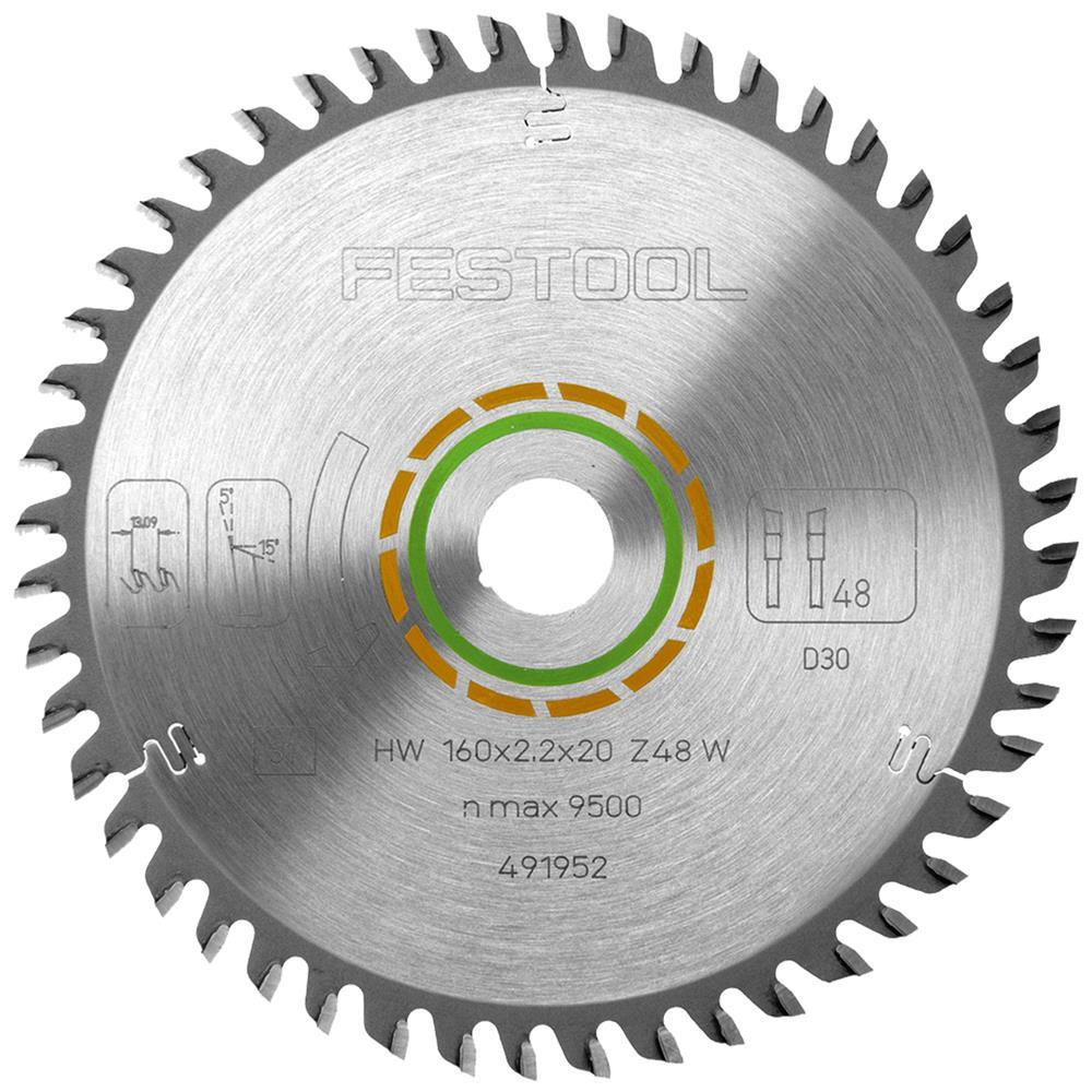 Festool 491952 Plunge Saw Blade 160mm x 20mm x 48t Wood Blade