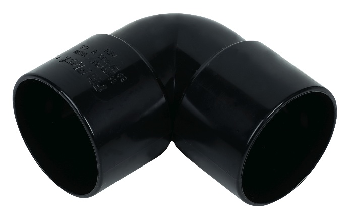 Floplast WS10BL 32mm (36mm) ABS Solvent Weld Waste System 90 Degree Bend - Black