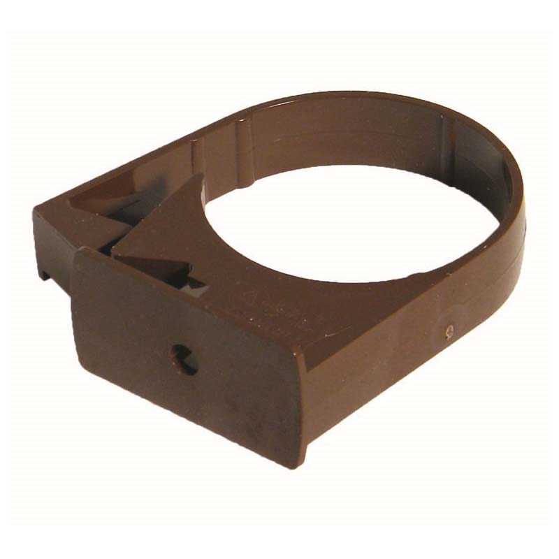 Floplast RC3BR 68mm Round Downpipe - Single Fix Pipe Clip - Brown