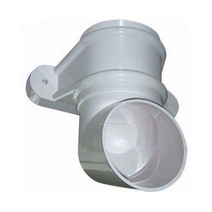 Floplast RB4WH 68mm Round Downpipe - Shoe (With Fixing Lugs) - White