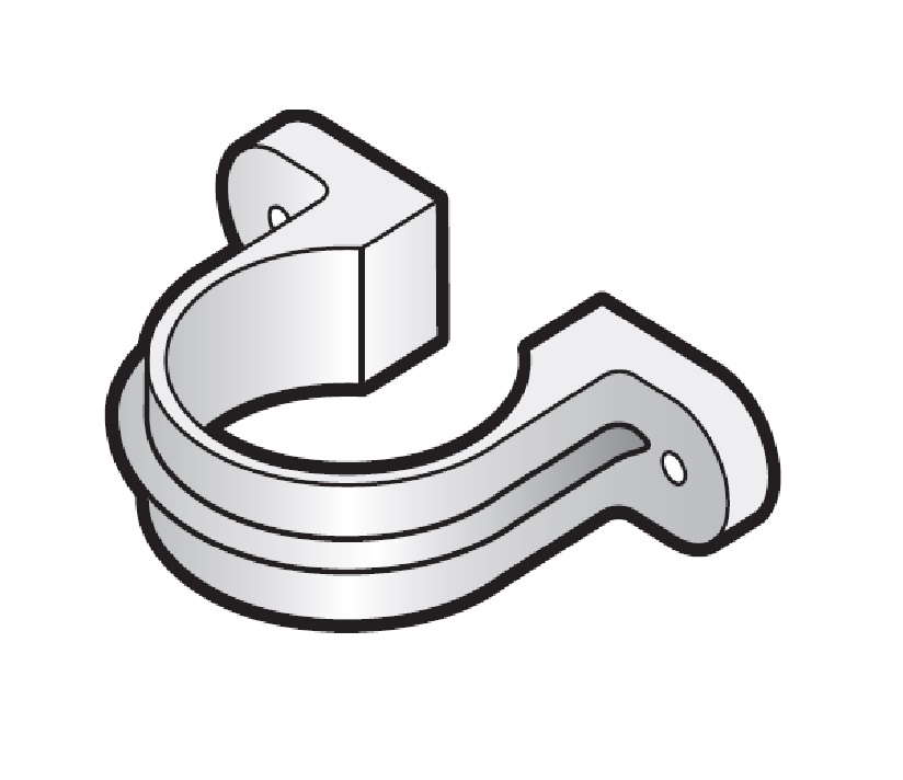Floplast RC4WH 68mm Round Downpipe - Pipe Clip With Fixing Lugs - White