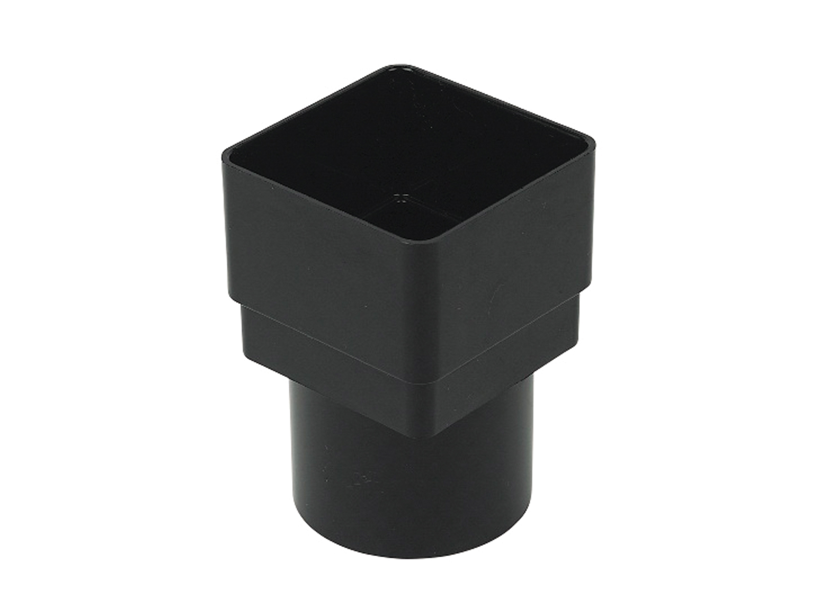 Floplast RDS2BL 65mm Square to 68mm Round Downpipe Connector - Black