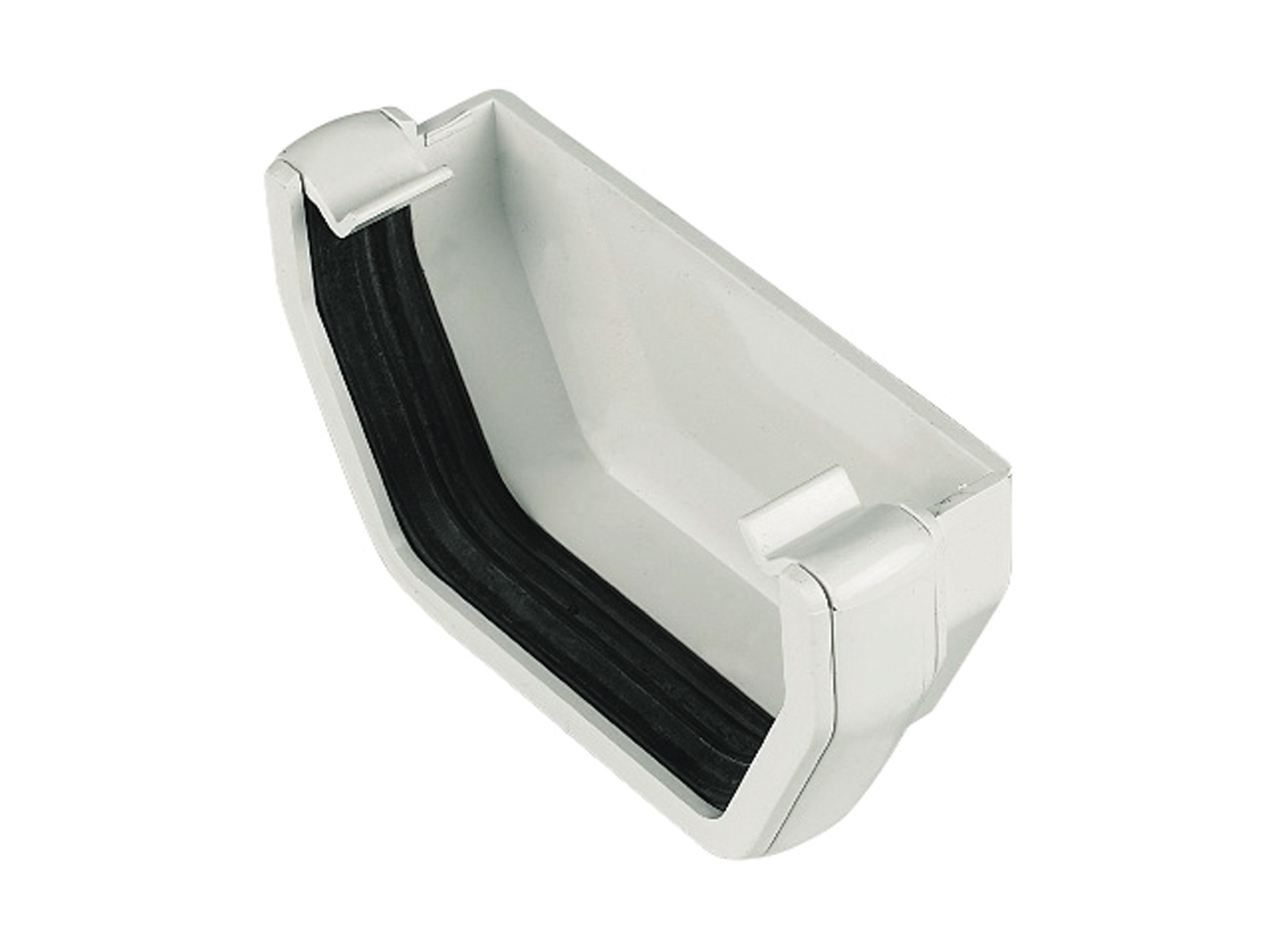 Floplast RES1WH 114mm Square Line Gutter - External Stopend - White
