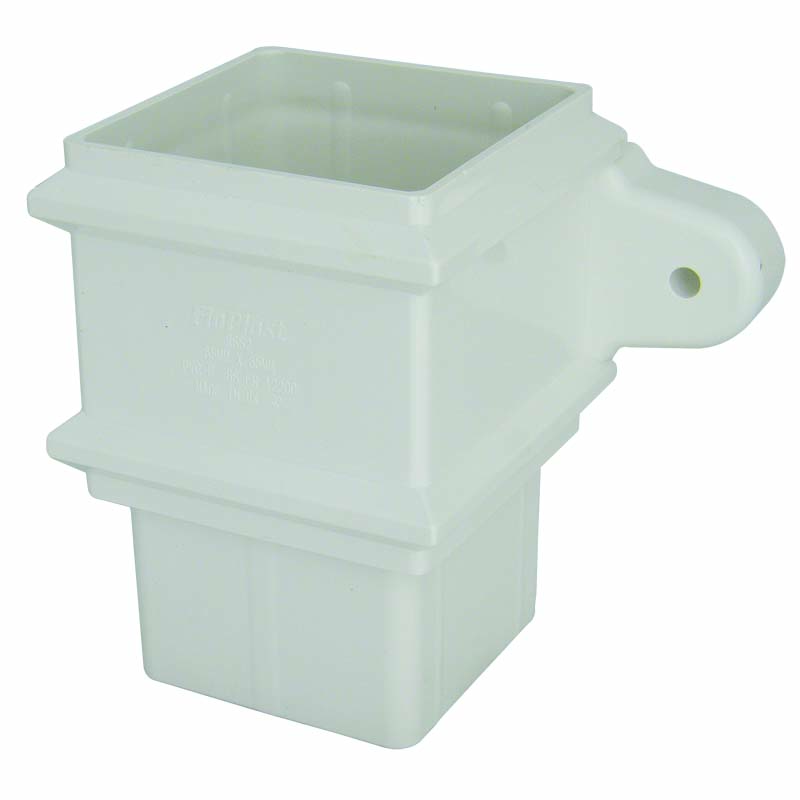 Floplast RSS2WH 65mm Square Downpipe - Classic Pipe Socket - White