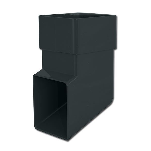 Floplast RBS3AG 65mm Square Downpipe - Shoe - Anthracite Grey