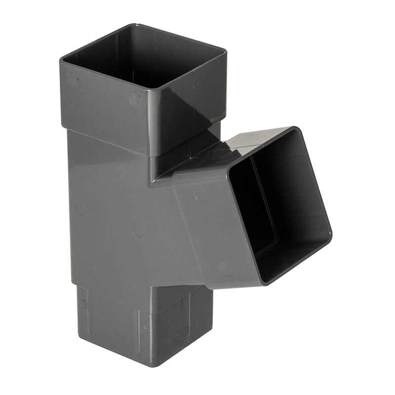 Floplast RYS1AG 65mm Square Downpipe - 67.5* Degree Branch - Anthracite Grey