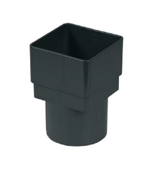 Floplast RDS2AG 65mm Square to 68mm Round Downpipe Connector - Anthracite Grey