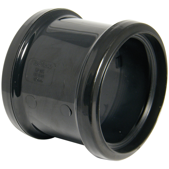 Floplast SP105BL 110mm/4 Inch Ring Seal Soil System - Coupling Double Socket - Black