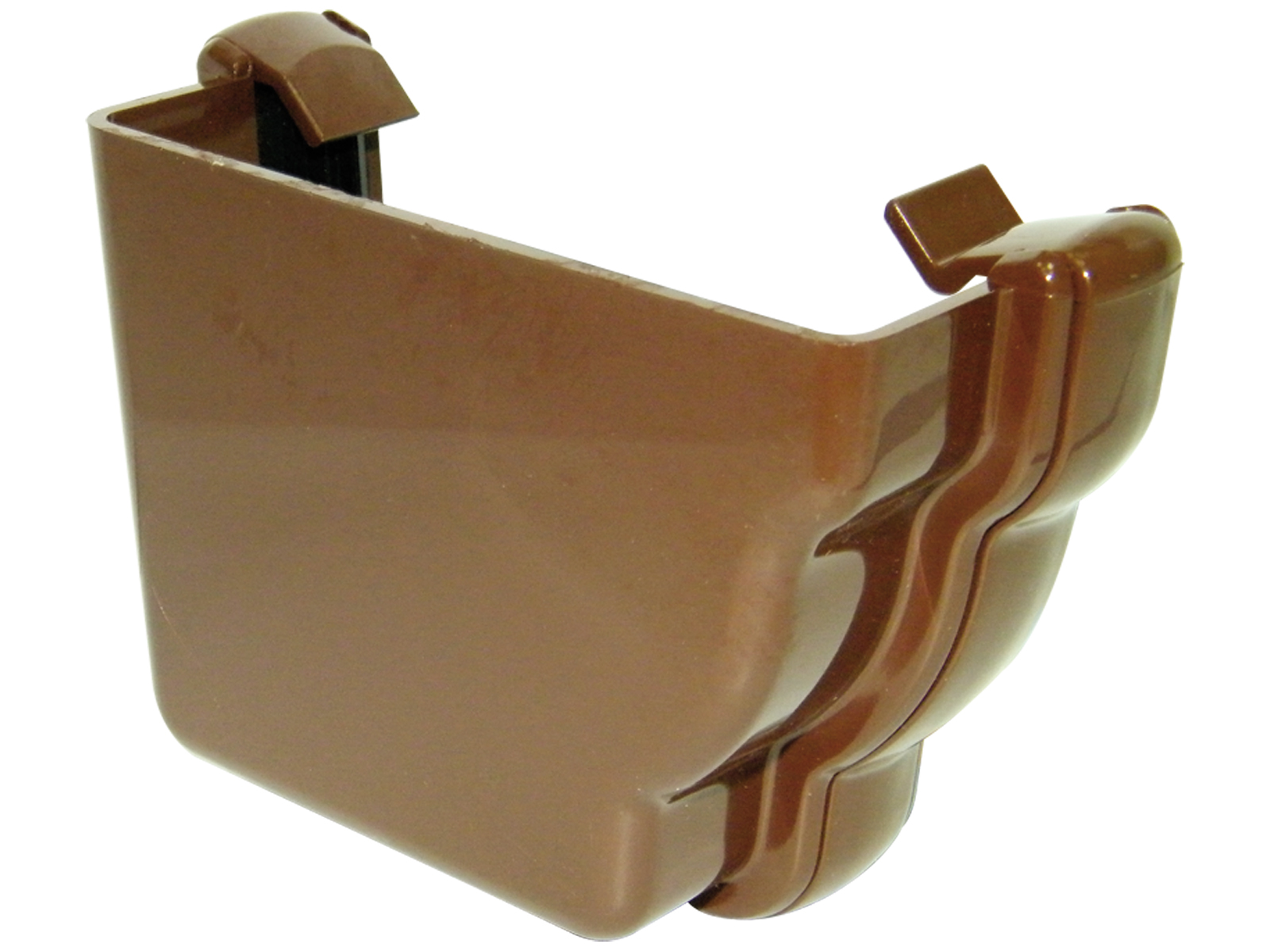 Floplast REN1BR 110mm Niagara Ogee Gutter - Left Hand External Stopend - Brown