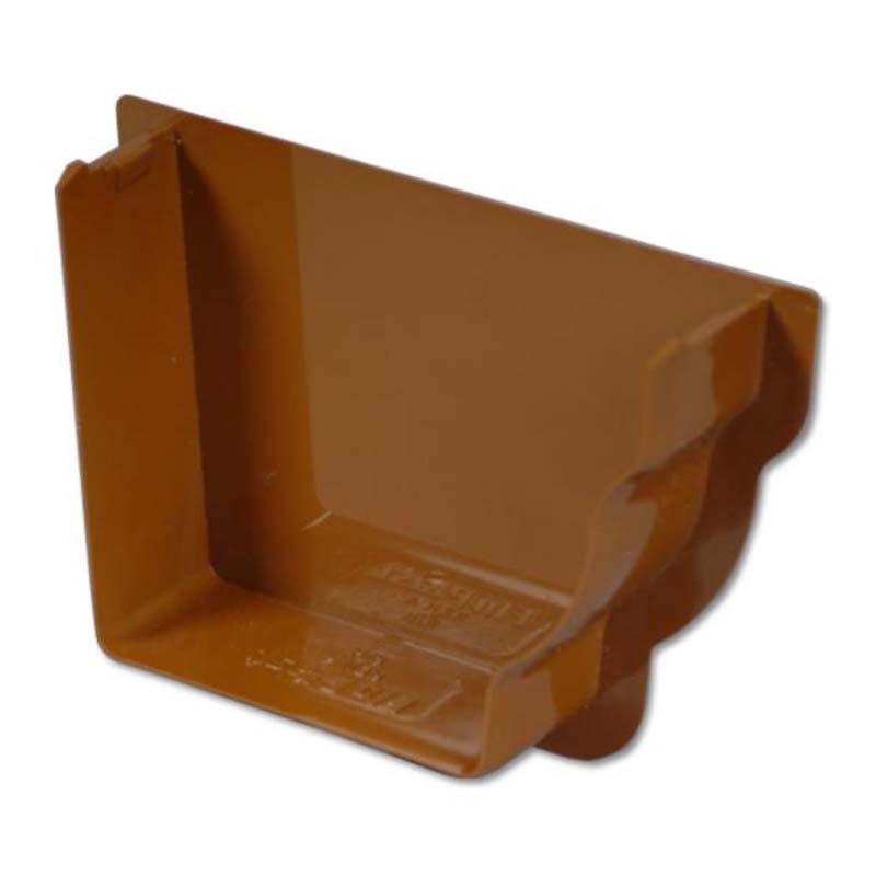 Floplast REN4CA 110mm Niagara Ogee Gutter - Right Hand Internal Stopend - Caramel