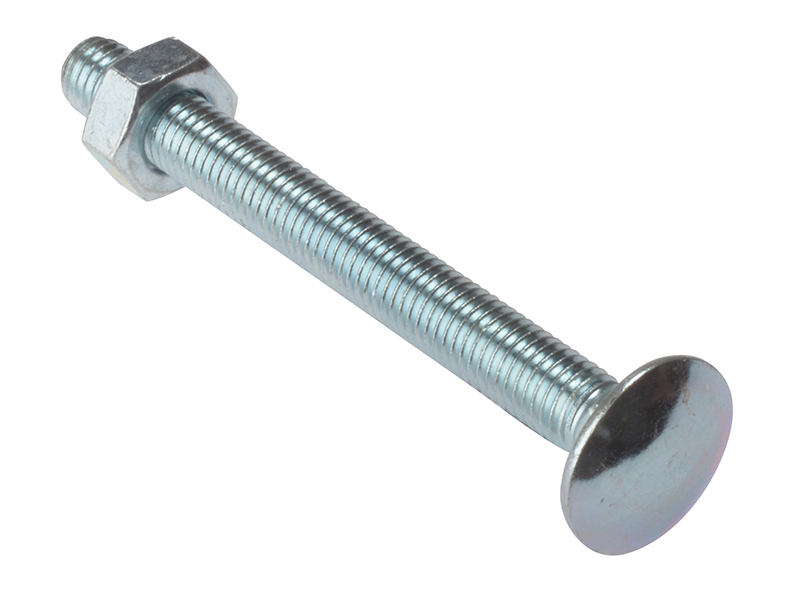 ForgeFix Carriage Bolt & Nut ZP M8 x 100mm Bag 10 FORCB8100G