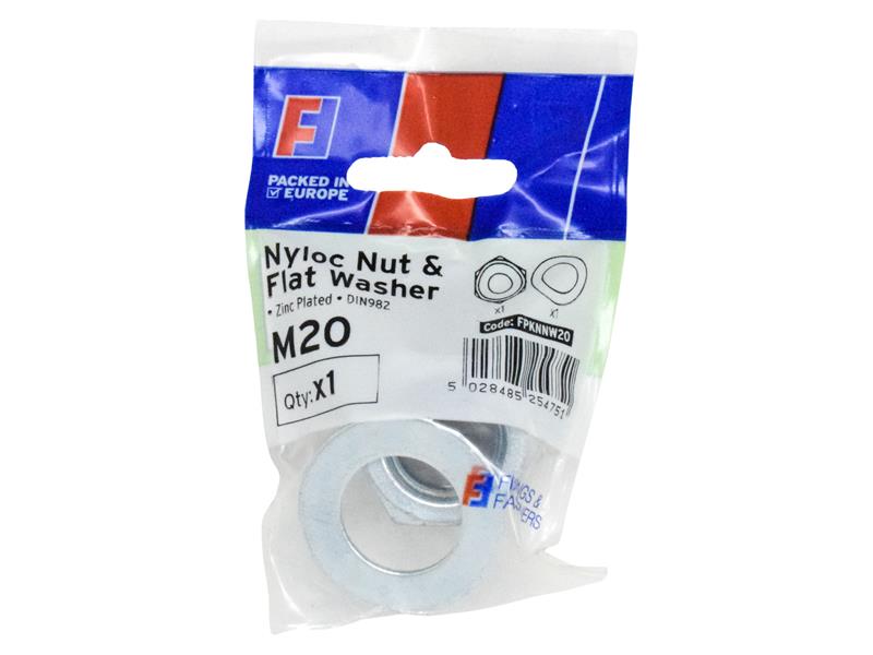 ForgeFix Nyloc Nut &amp; Washer M20 ForgePack 1 FORFPKNNW20
