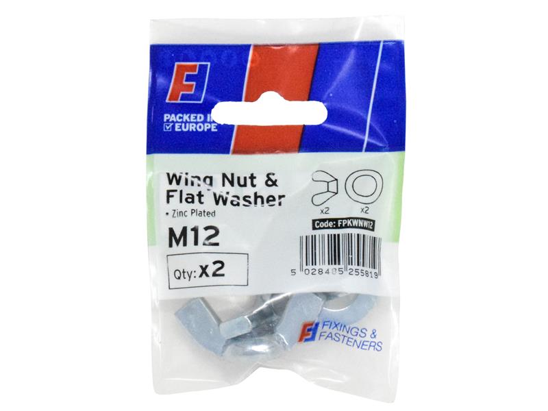 ForgeFix Wing Nut &amp; Washer M12 ForgePack 2 FORFPKWNW12