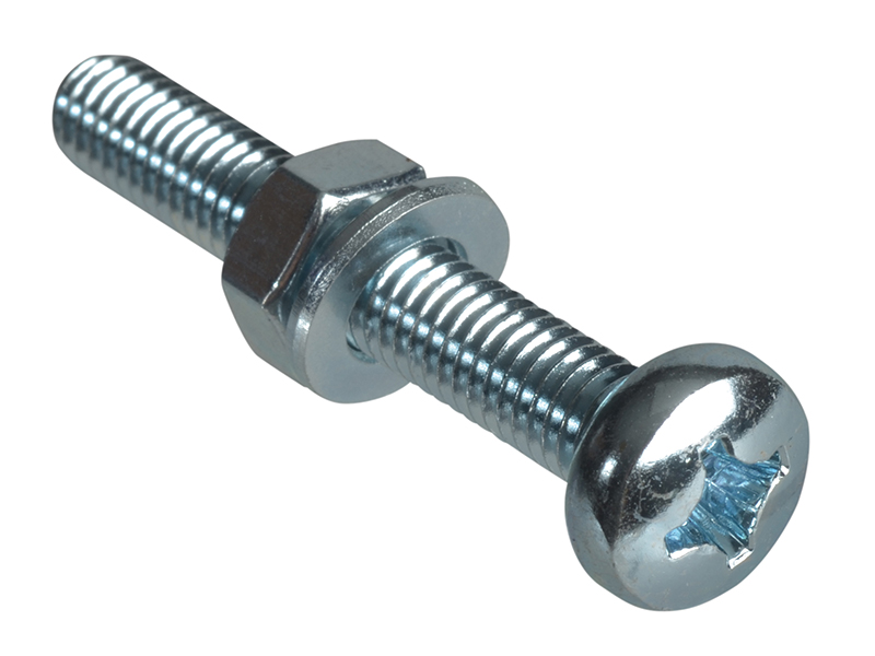 Forgepack Machine Screws Pan Head ZP M6 x 40mm (Pack of 4)