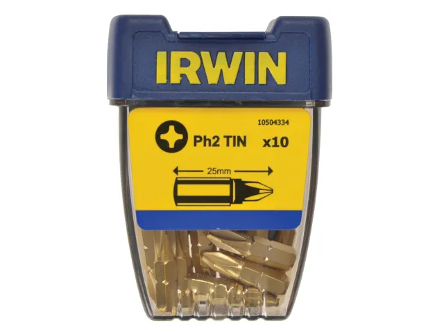 Irwin Screwdriver Bits Phillips PH2 25mm Titanium (Pack of 10) - 10504334