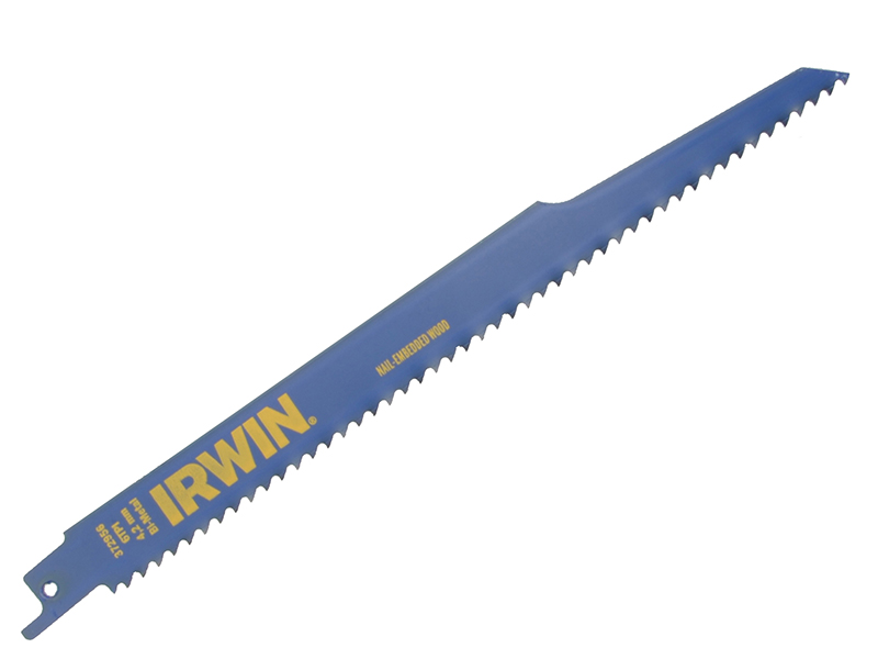 IRWIN 956R Sabre Saw Blade Nail Embedded Wood Cutting 225mm Pack of 2 IRW10506430