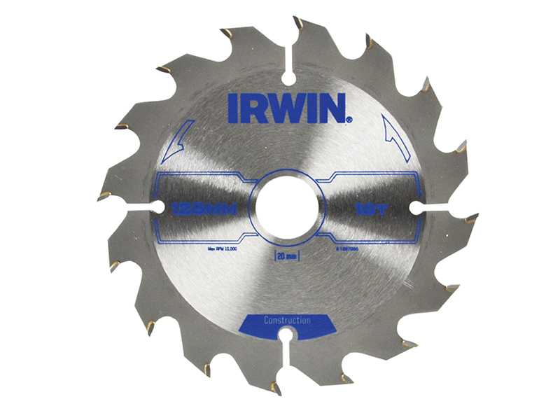 IRWIN Construction Circular Saw Blade 125 x 20mm x 16T ATB IRW1897086