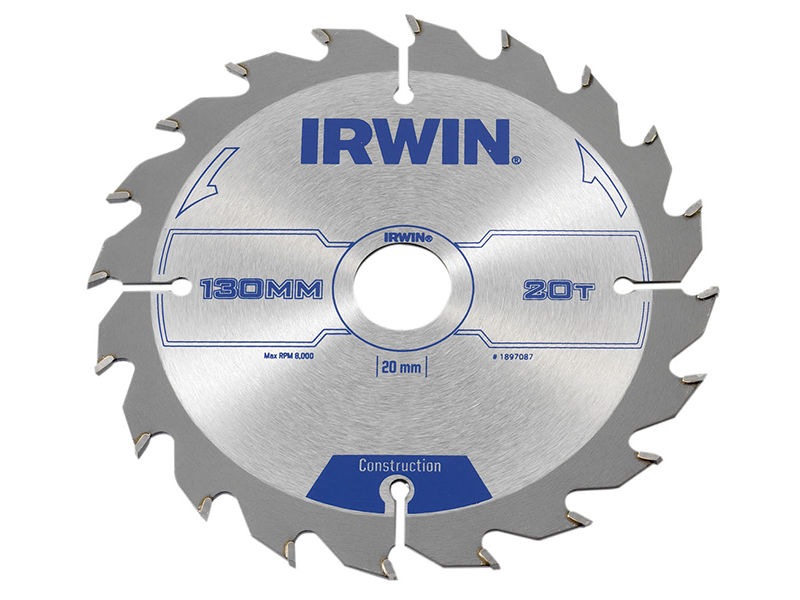 IRWIN Construction Circular Saw Blade 130 x 20mm x 20T ATB IRW1897087