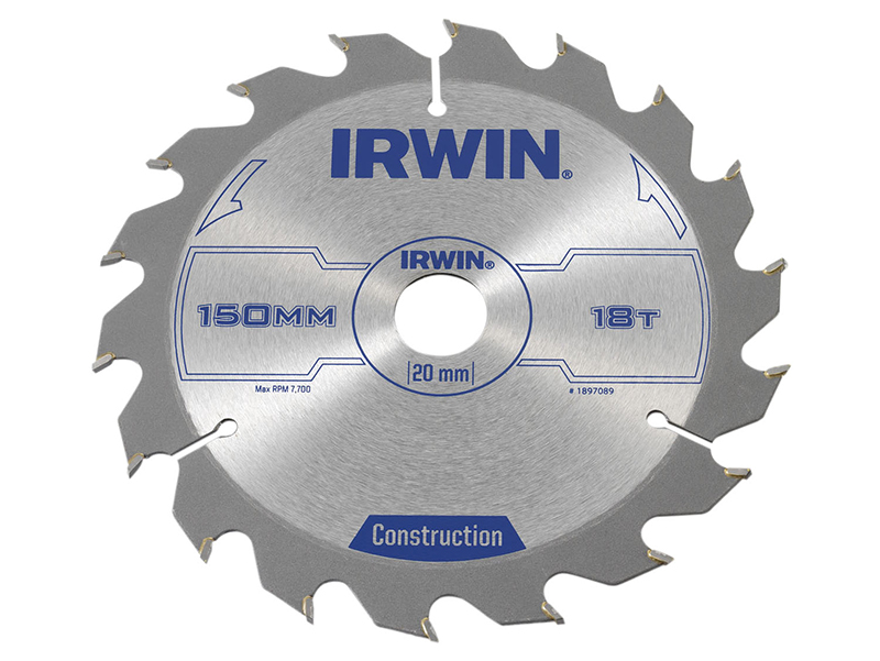 IRWIN Construction Circular Saw Blade 150 x 20mm x 18T ATB IRW1897089