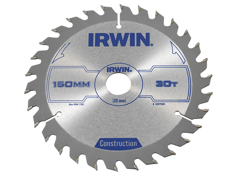 IRWIN Construction Circular Saw Blade 150 x 20mm x 30T ATB IRW1897090