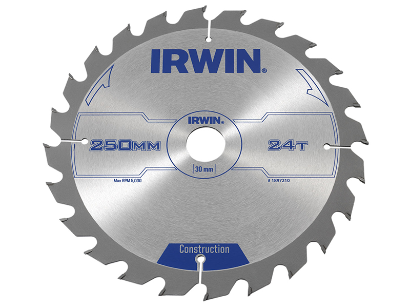 IRWIN General Purpose Table &amp; Mitre Saw Blade 250 x 30mm x 24T ATB IRW1897210