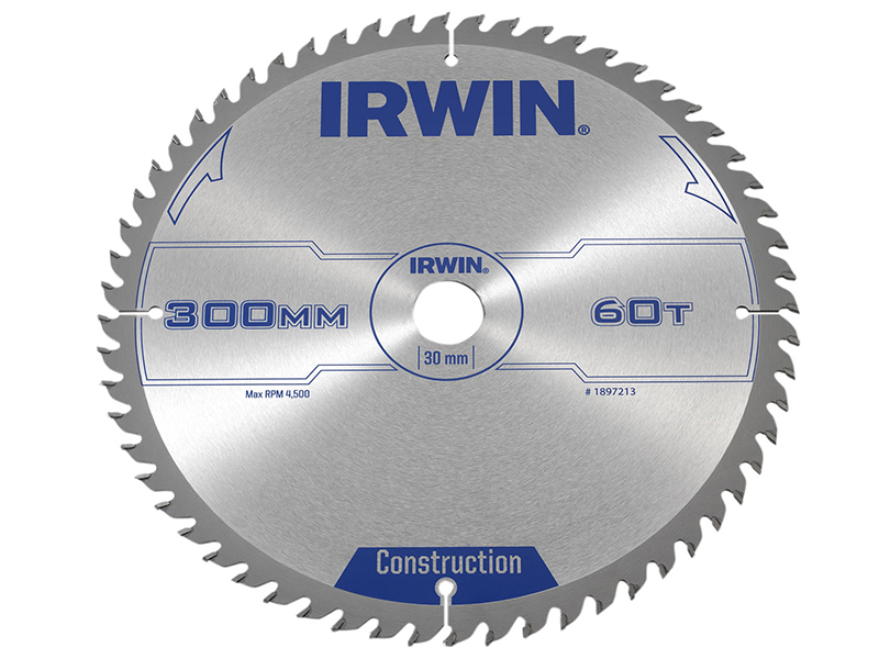 IRWIN General Purpose Table &amp; Mitre Saw Blade 300 x 30mm x 60T ATB IRW1897213