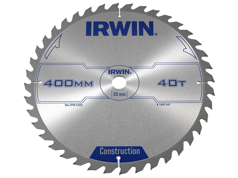 IRWIN General Purpose Table &amp; Mitre Saw Blade 400 x 30mm x 40T ATB IRW1897347