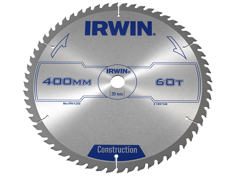 IRWIN General Purpose Table &amp; Mitre Saw Blade 400 x 30mm x 60T ATB IRW1897348