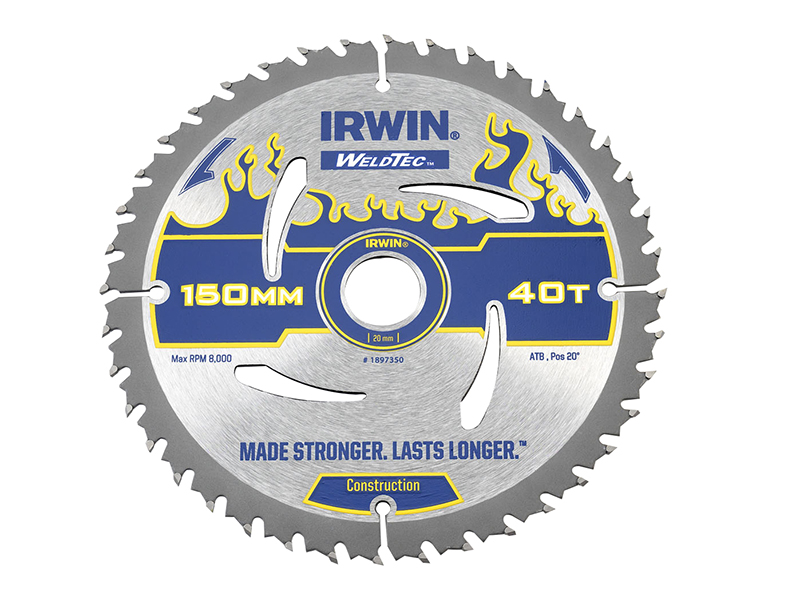 IRWIN Weldtec Circular Saw Blade 150 x 20mm x 40T ATB IRW1897350