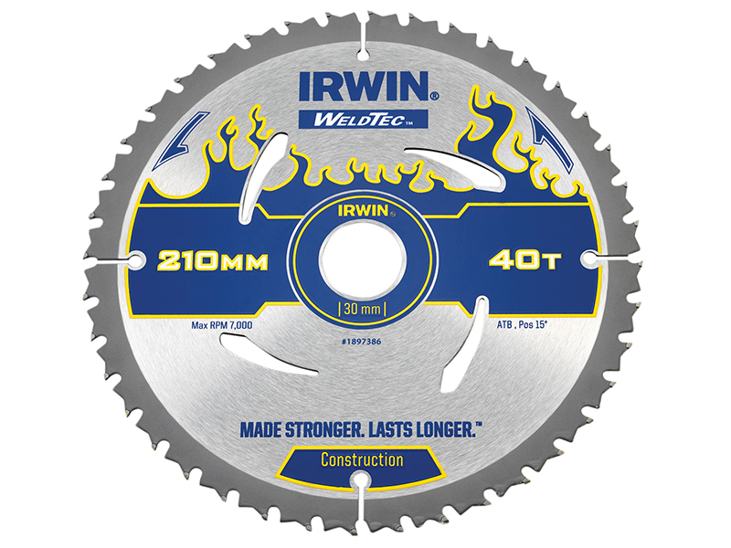 IRWIN Weldtec Circular Saw Blade 210 x 30mm x 40T ATB IRW1897386