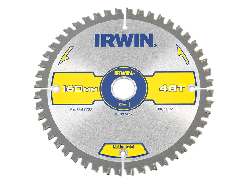 IRWIN Multi Material Circular Saw Blade 160 x 20mm x 48T TCG IRW1897437