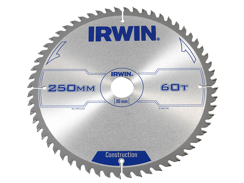 IRWIN General Purpose Table &amp; Mitre Saw Blade 250 x 30mm x 60T ATB IRW1907700