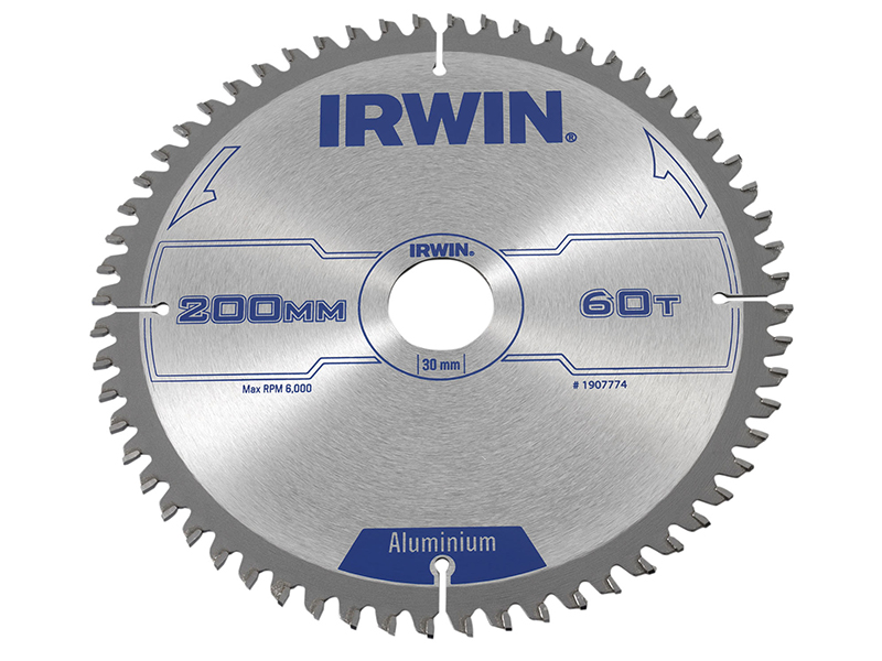 IRWIN Professional Aluminium Circular Saw Blade 200 x 30mm 60T TCG IRW1907774