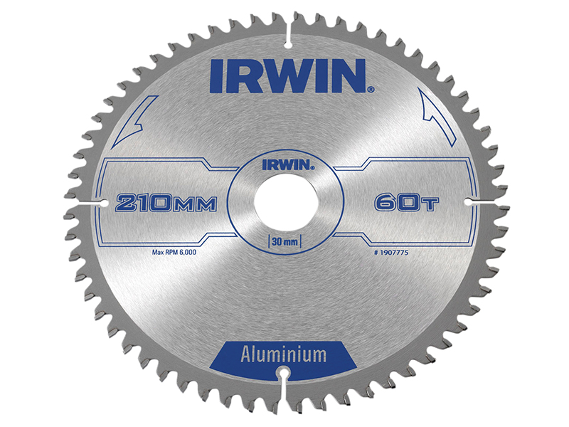 IRWIN Professional Aluminium Circular Saw Blade 210 x 30mm x 60T TCG IRW1907775