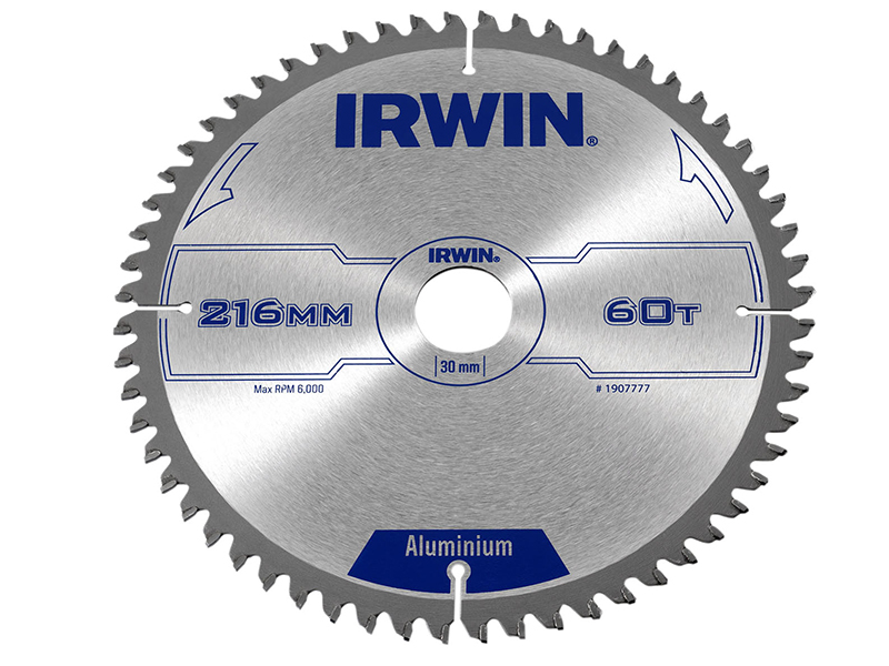 IRWIN Professional Aluminium Circular Saw Blade 216 x 30mm x 60T TCG IRW1907777