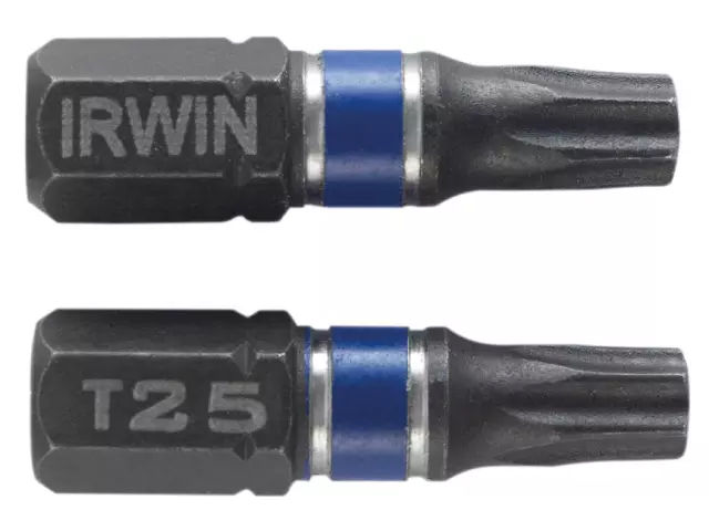 Irwin Impact Screwdriver Bits Torx TX25 25mm (Pack of 2) - 1923333
