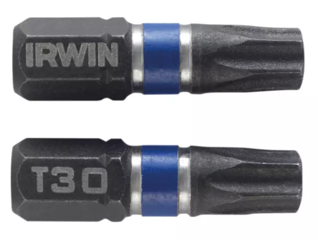 Irwin Impact Screwdriver Bits Torx TX30 25mm (Pack of 2) - 6061612