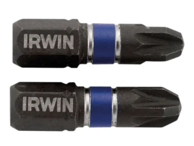 Irwin Impact Screwdriver Bits Pozi Driv PZ3 25mm (Pack of 2) - 1923359