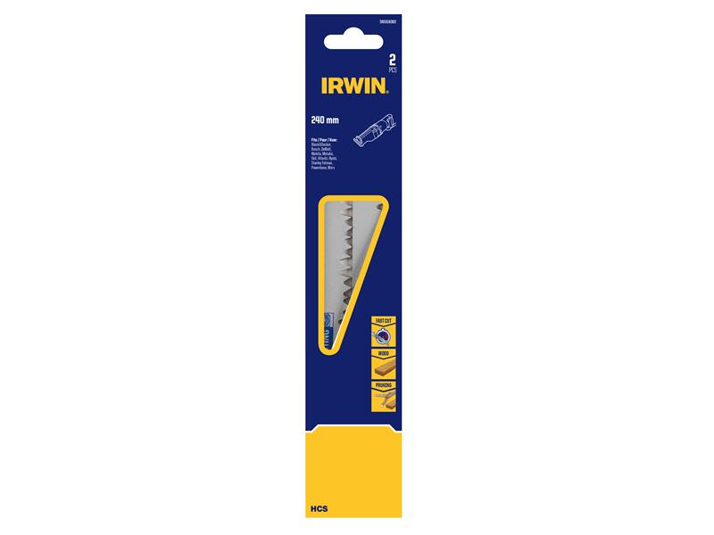 IRWIN Sabre Saw Blade Coarse Wood Cutting 240mm Pack of 2 IRWIW1016302