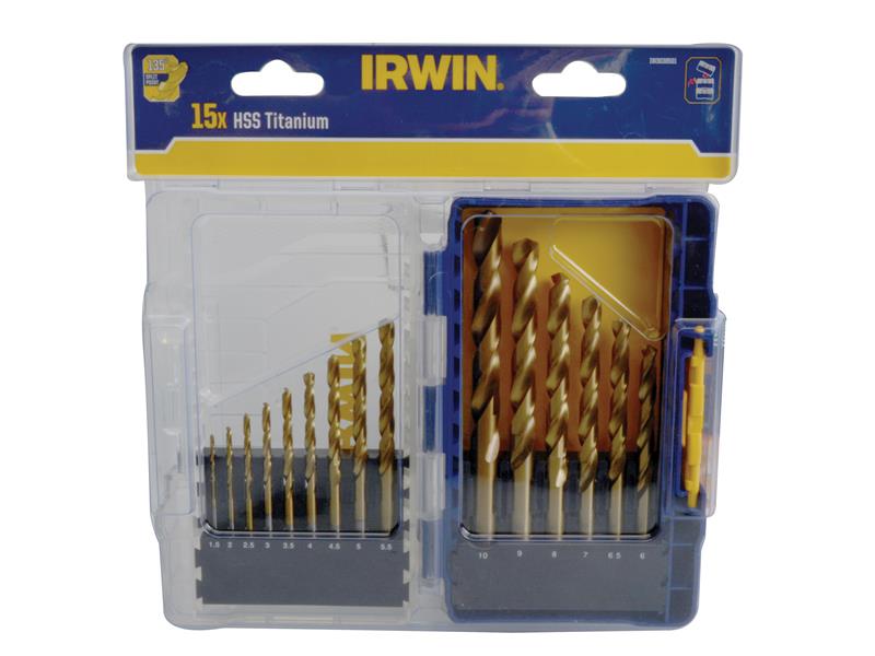 IRWIN HSS Titanium Metal Drill Bit Set, 15 Piece IRWIW3038501