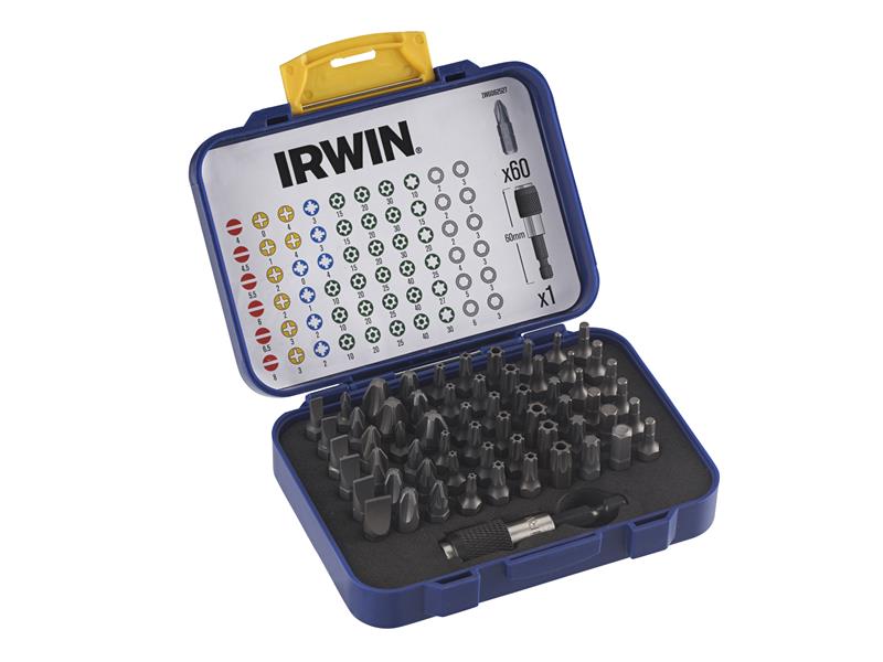 IRWIN Colour Coded Screwdriver Bit Set, 61 Piece IRWIW6062527