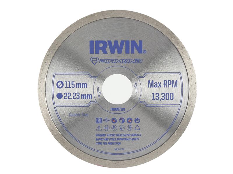 IRWIN Continuous Rim Diamond Blade 115 x 22.23mm IRWIW8087101