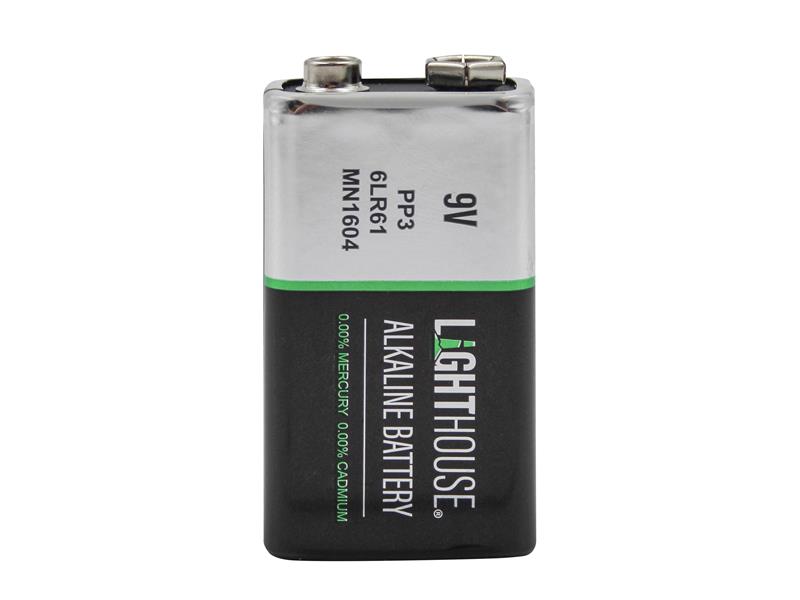 Lighthouse 9V LR61 Alkaline Battery 1100 mAh (Single Pack) L/HBAT9V