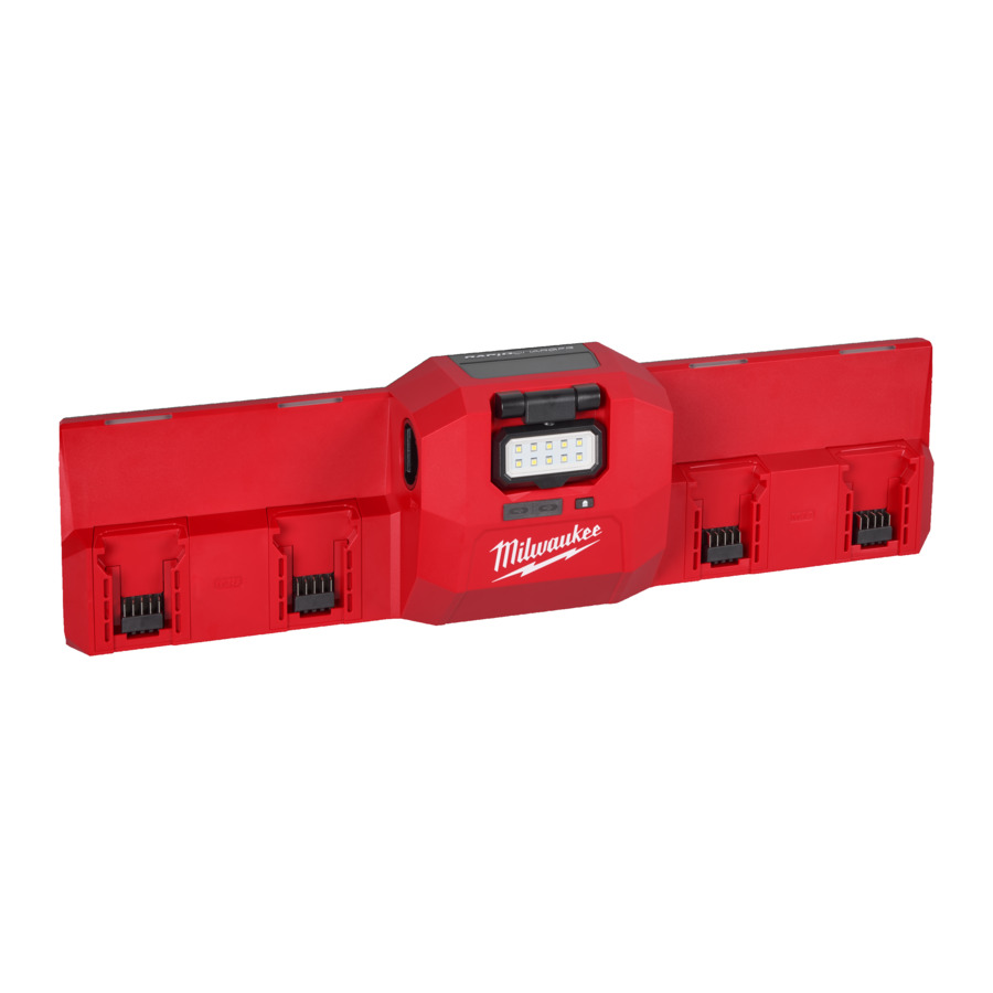 Milwaukee M12-18GBC4 Gangbox 18v &amp; 12v Charging Bank &amp; LED Light - 240v